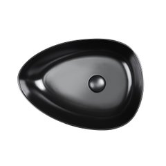 Раковина-чаша Qtap Leo 400x350x160 Matt black з донним клапаном QT1111A053MB