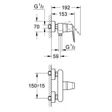 4 656 грн ///  /// Бренд: Grohe
Одноважільний змішувач для душу 1/2"