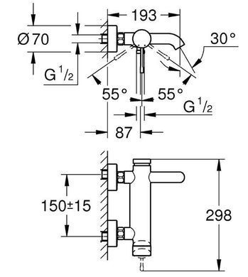 10 260 грн ///  /// Бренд: Grohe
Одноважільний змішувач для ванни 1/2"
