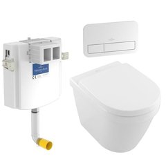 Унитаз підлоговий приставной з кришкою, бачком и клавишей смыва Villeroy & Boch Architectura, DirectFlush (5690R001/98M9C101+92248300/92249061)