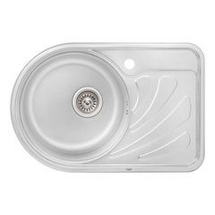 Кухонна мийка Qtap 6744L 0,8 мм Satin (QT6744LSAT08)